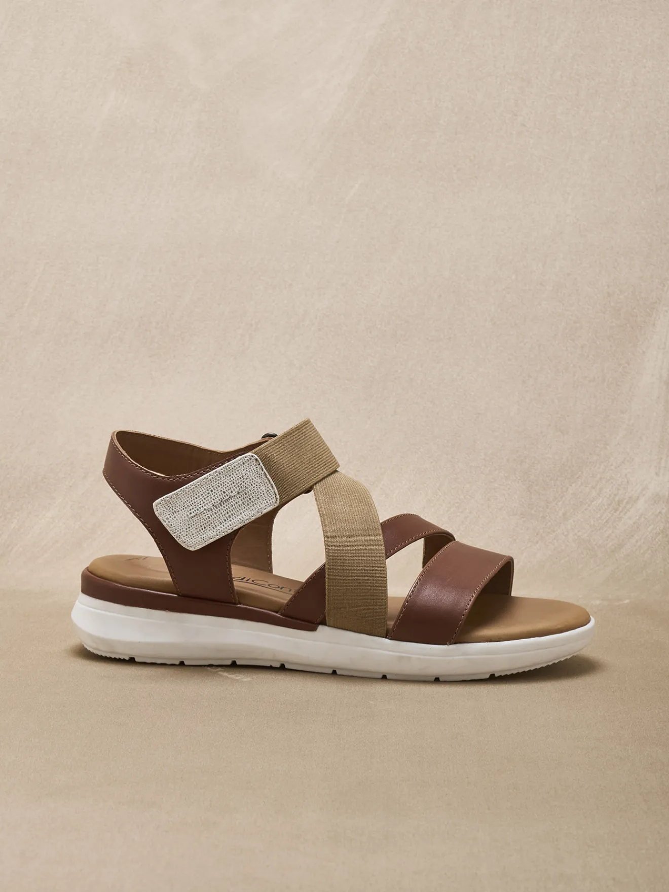 Online Sandales cuir à scratch et élastiques Femme Sandales