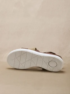 Online Sandales cuir à scratch et élastiques Femme Sandales