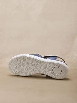 Sandales cuir à scratch et élastiques Femme Sandales