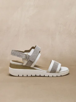 Hot Sandales cuir à scratchs Femme Sandales