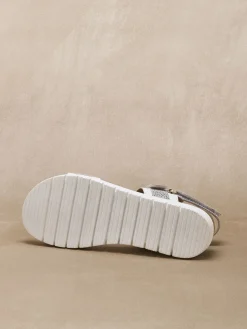 Hot Sandales cuir à scratchs Femme Sandales