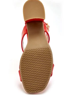 Clearance Sandales cuir à talon Femme Sandales