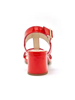 Clearance Sandales cuir à talon Femme Sandales