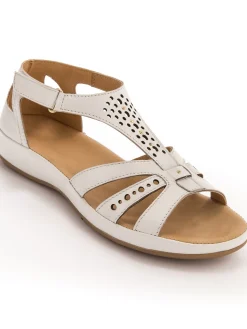 Clearance Sandales cuir ajouré Femme Sandales