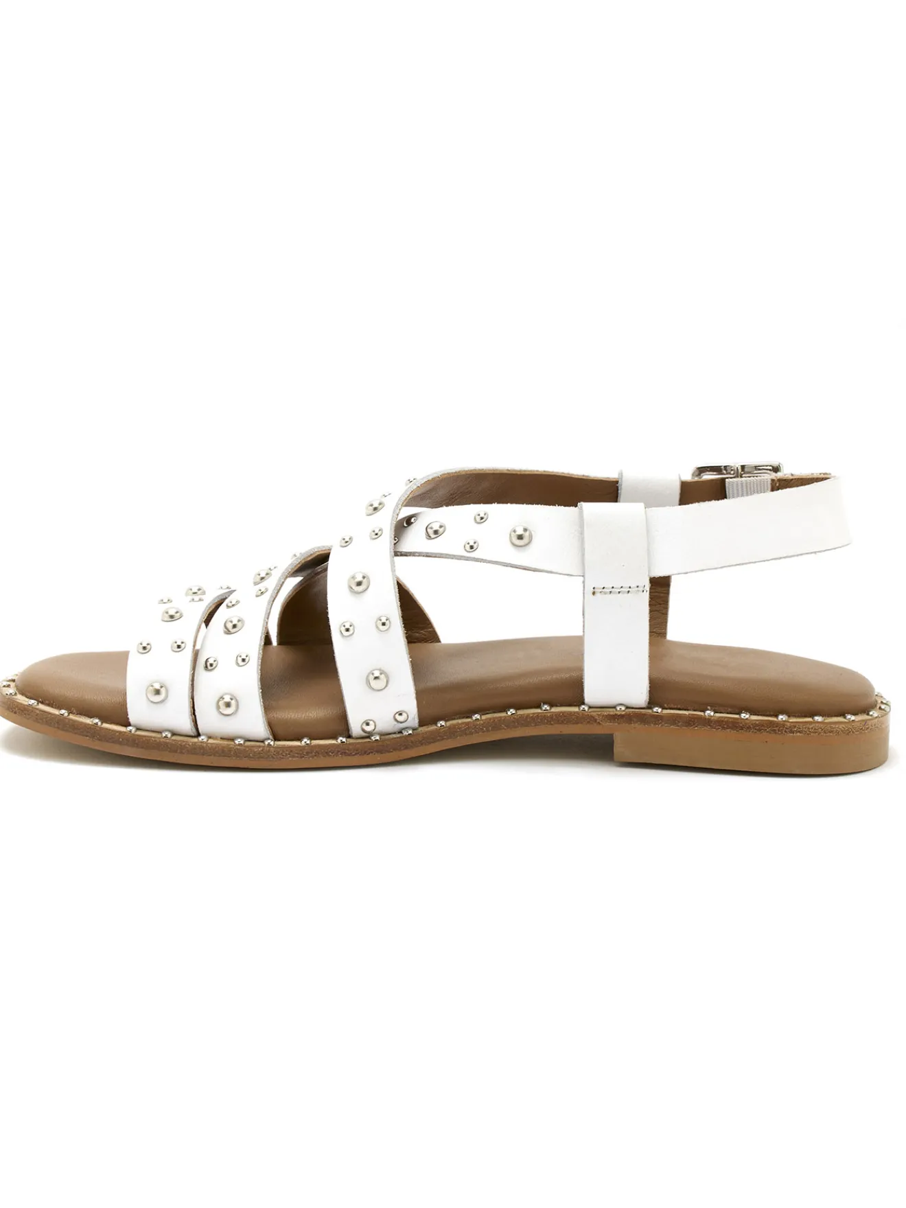 Best Sandales cuir détails cloutés Femme Sandales