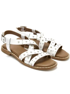 Best Sandales cuir détails cloutés Femme Sandales