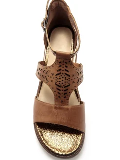 Hot Sandales cuir motifs ajourés Femme Sandales