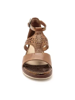 Hot Sandales cuir motifs ajourés Femme Sandales