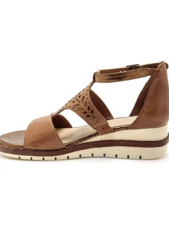 Hot Sandales cuir motifs ajourés Femme Sandales