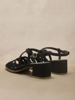 Outlet Sandales cuir velours Femme Sandales