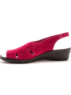 New Sandales cuir velours grande largeur Femme Sandales