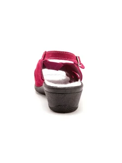 New Sandales cuir velours grande largeur Femme Sandales