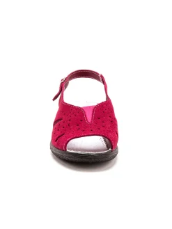 New Sandales cuir velours grande largeur Femme Sandales