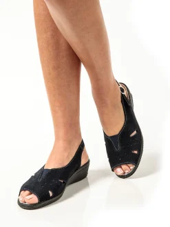 Best Sandales cuir velours grande largeur Femme Sandales