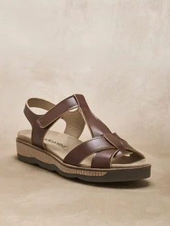 Sandales scratch à aérosemelle amovible Femme Sandales