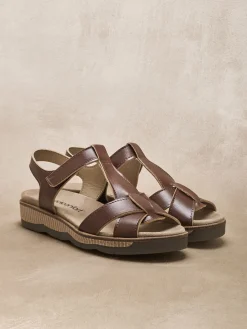 Sandales scratch à aérosemelle amovible Femme Sandales