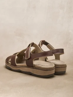 Sandales scratch à aérosemelle amovible Femme Sandales