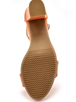 New Sandales tout cuir à talon Femme Sandales