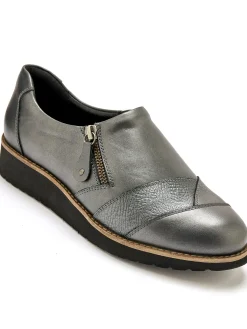 Best Sans-gêne cuir zippés et élastiqués Femme Mocassins, Sans-Gênes