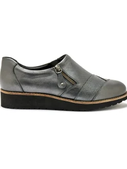 Best Sans-gêne cuir zippés et élastiqués Femme Mocassins, Sans-Gênes