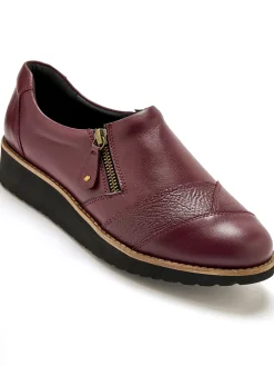 Discount Sans-gêne cuir zippés et élastiqués Femme Mocassins, Sans-Gênes