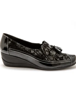 Hot Sans-gêne en cuir largeur confort Femme Mocassins, Sans-Gênes