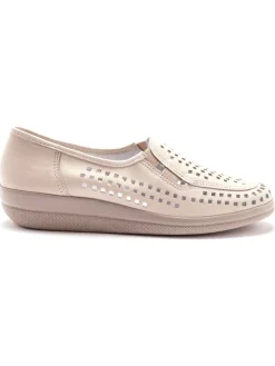 Sans-gêne en cuir perforés Femme Mocassins, Sans-Gênes