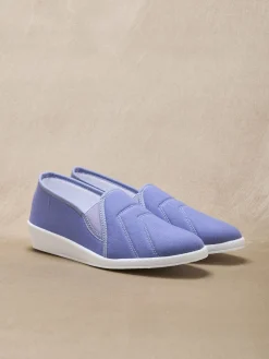 Sans-gêne en toile élastiquées côtés Femme Chaussures En Toile