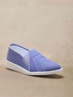 Sans-gêne en toile élastiquées côtés Femme Chaussures En Toile