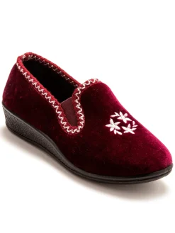 Clearance Sans-gêne en velours lot de 2 paires Femme Pantoufles, Chaussons