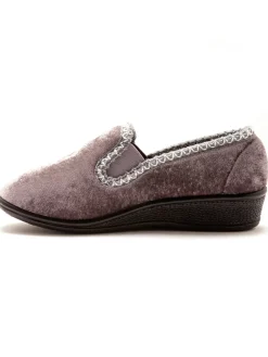 Discount Sans-gêne en velours lot de 2 paires Femme Pantoufles, Chaussons