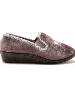 Discount Sans-gêne en velours lot de 2 paires Femme Pantoufles, Chaussons