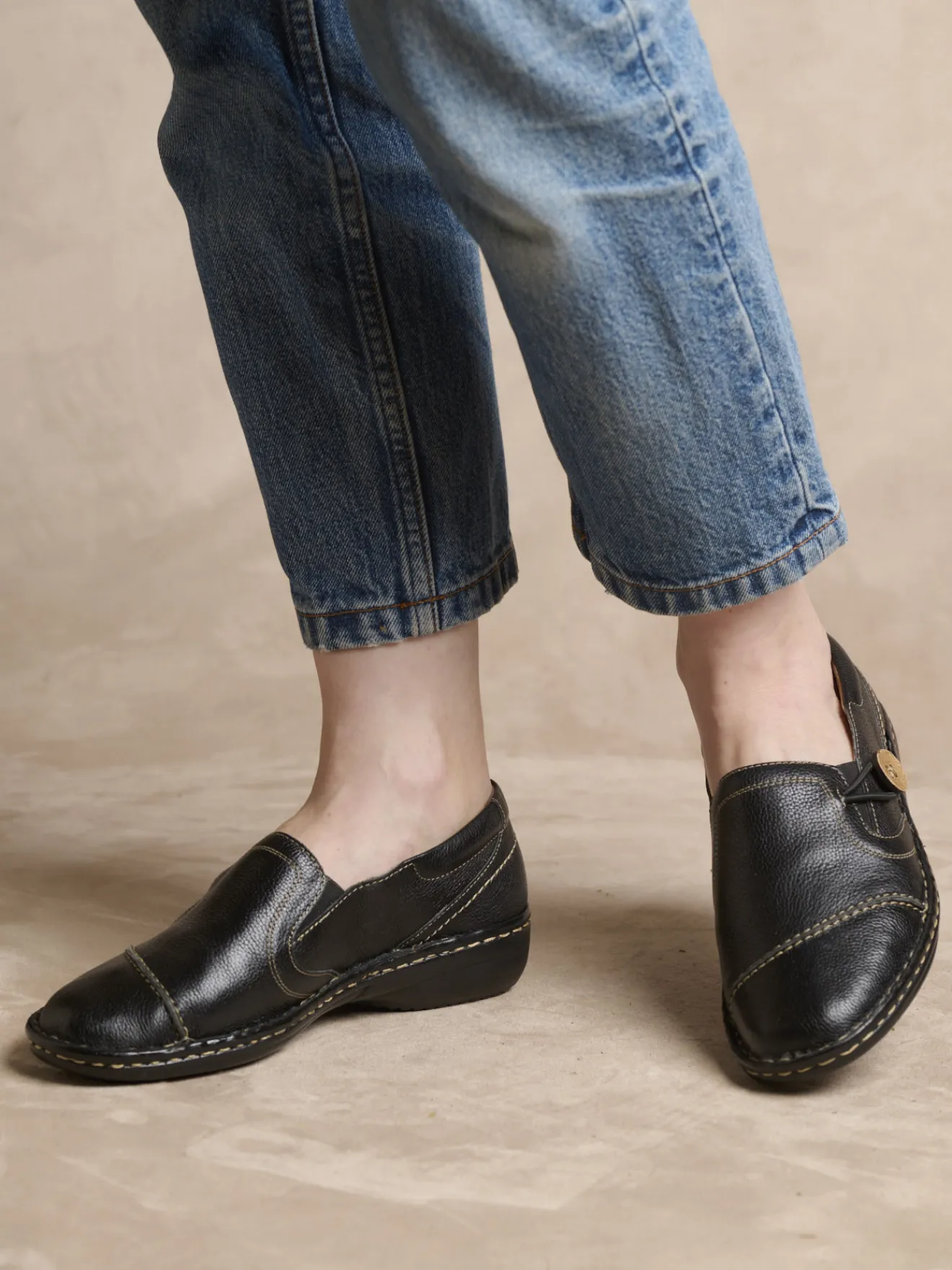 Sans-gêne tannage végétal Femme Mocassins, Sans-Gênes