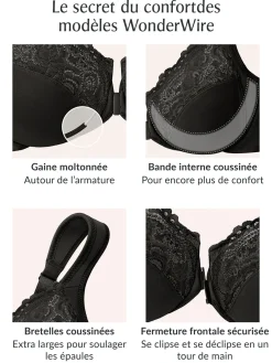 New Soutien-gorge Elegance, agrafage devant Avec Armatures