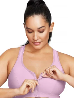 Outlet Soutien-gorge sport fermeture éclair Sans Armatures