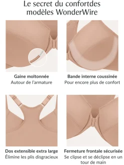 Clearance Soutien-gorge Wonderwire agrafé devant Avec Armatures