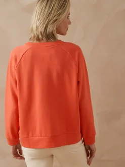 Sweat-shirt brodé en molleton Femme Pull