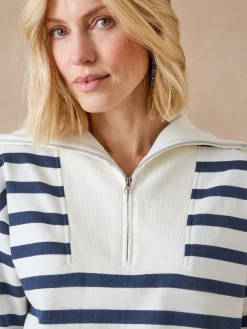 Hot Sweat-shirt col camionneur zippé Femme Pull