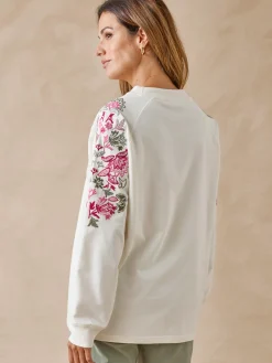 Discount Sweat-shirt fantaisie manches brodées Femme Pull