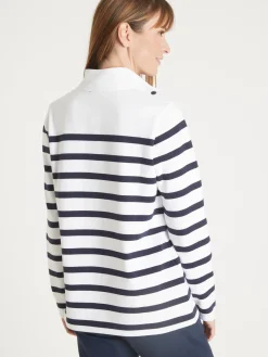 Outlet Sweat-shirt rayé col montant Femme Pull