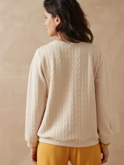 Sweat-shirt reliefé Femme Pull