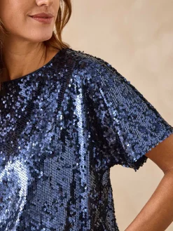 New Tee-shirt à sequins Femme T-Shirt