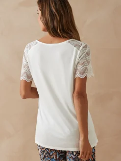 Tee-shirt avec dentelle Femme T-Shirt