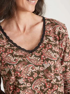 Outlet Tee-shirt avec dentelle à l'encolure Femme T-Shirt