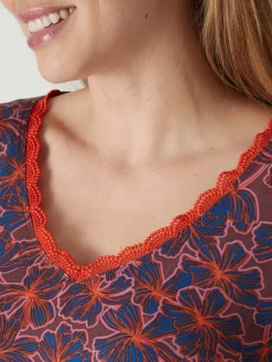 Sale Tee-shirt avec dentelle à l'encolure Femme T-Shirt