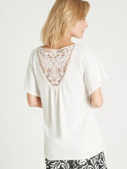 Sale Tee-shirt avec dentelle au dos Femme T-Shirt
