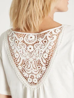 Sale Tee-shirt avec dentelle au dos Femme T-Shirt
