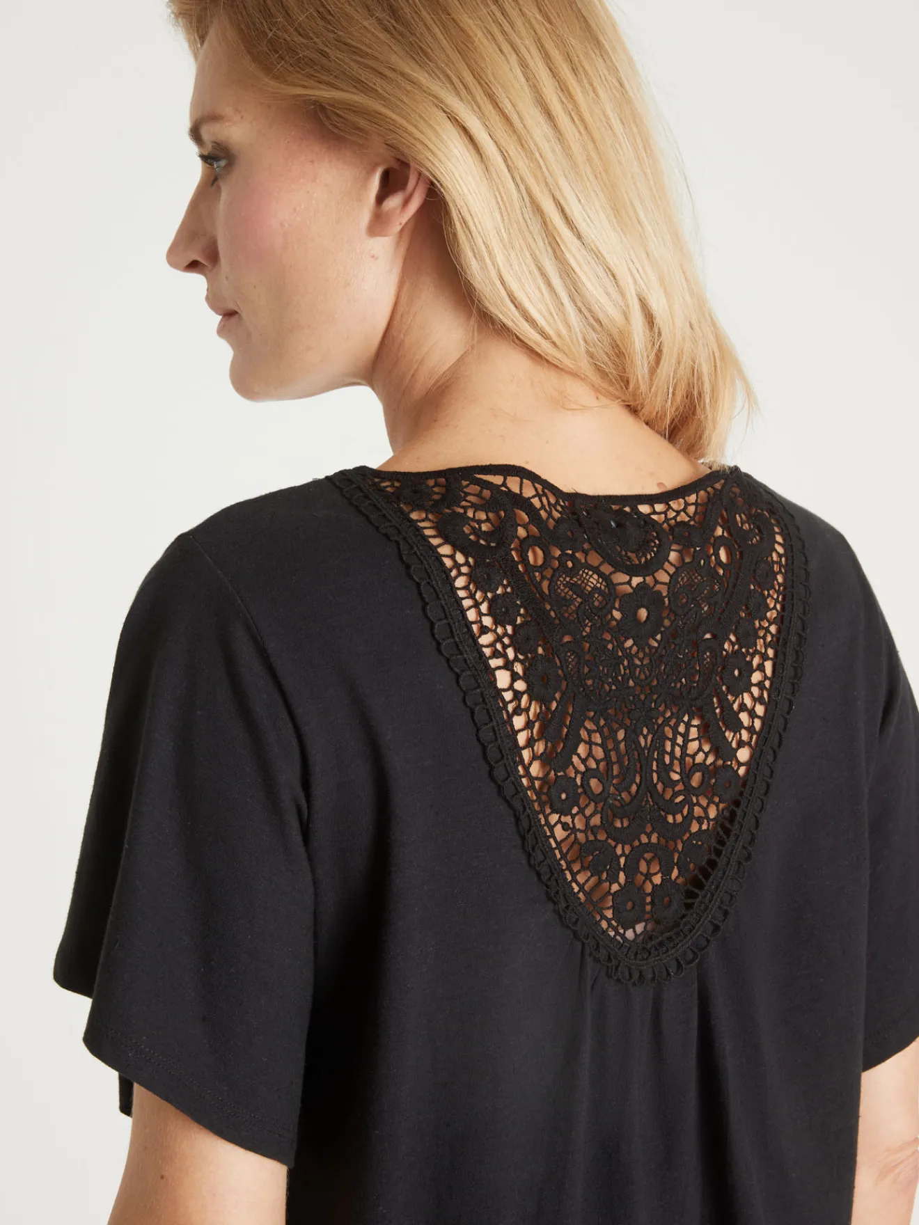 New Tee-shirt avec dentelle au dos Femme T-Shirt