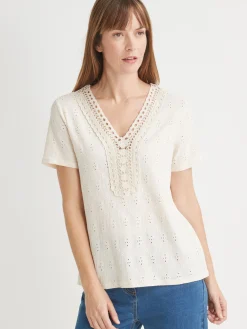 Hot Tee-shirt avec macramé Femme T-Shirt