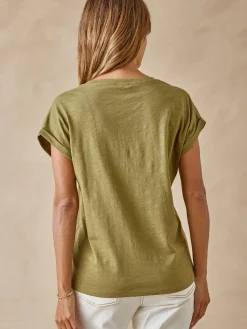 New Tee-shirt brodé encolure tunisienne Femme T-Shirt